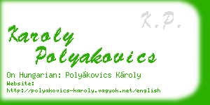 karoly polyakovics business card